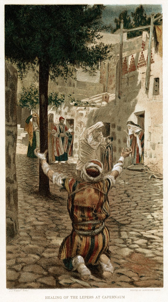 Kristus uzdravující malomocné v Kafarnaum, c1890 od Unbekannt