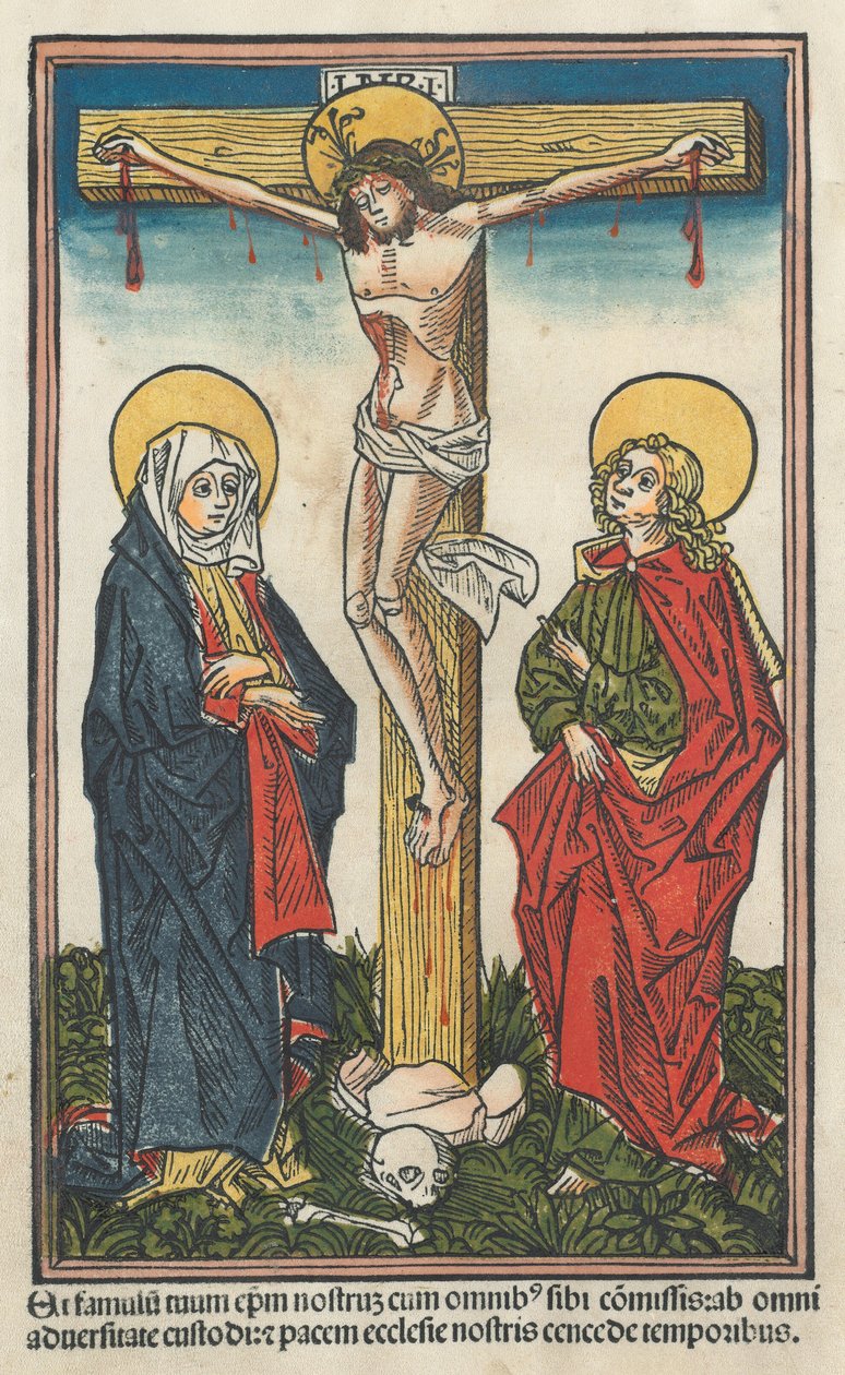 Kristus na kříži s Pannou Marií a svatým Janem, 1491. od Unbekannt