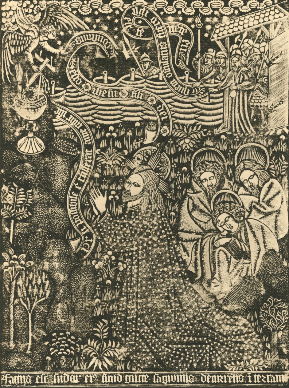 Tečkovaný tisk Kristus na Olivové hoře, 1915. od Unbekannt