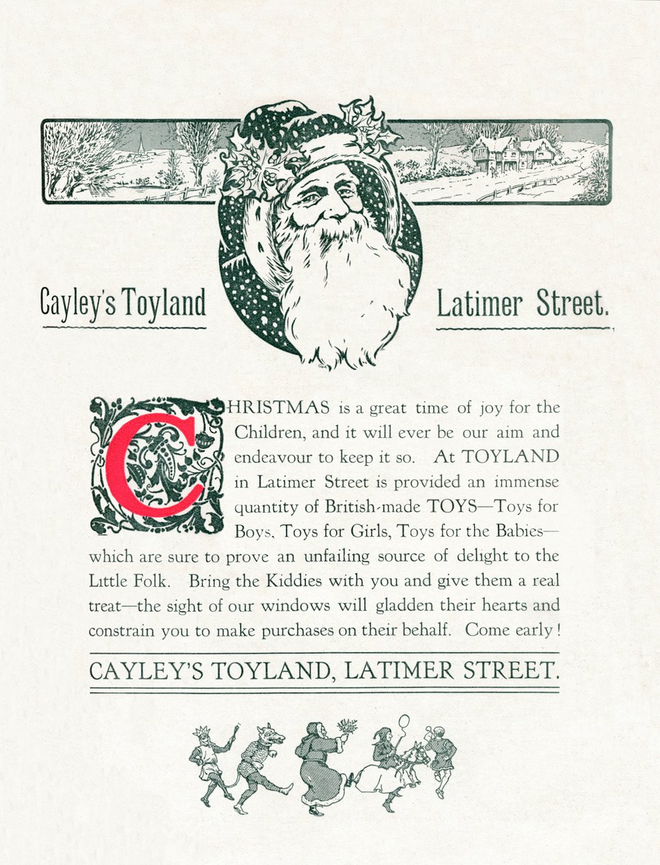 Vánoční reklama pro Cayleys Toyland, 1917 od Unbekannt