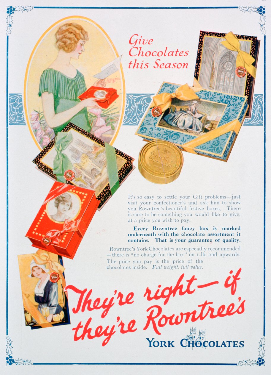 Vánoční reklama na Rowntrees York Chocolates, 1924 od Unbekannt