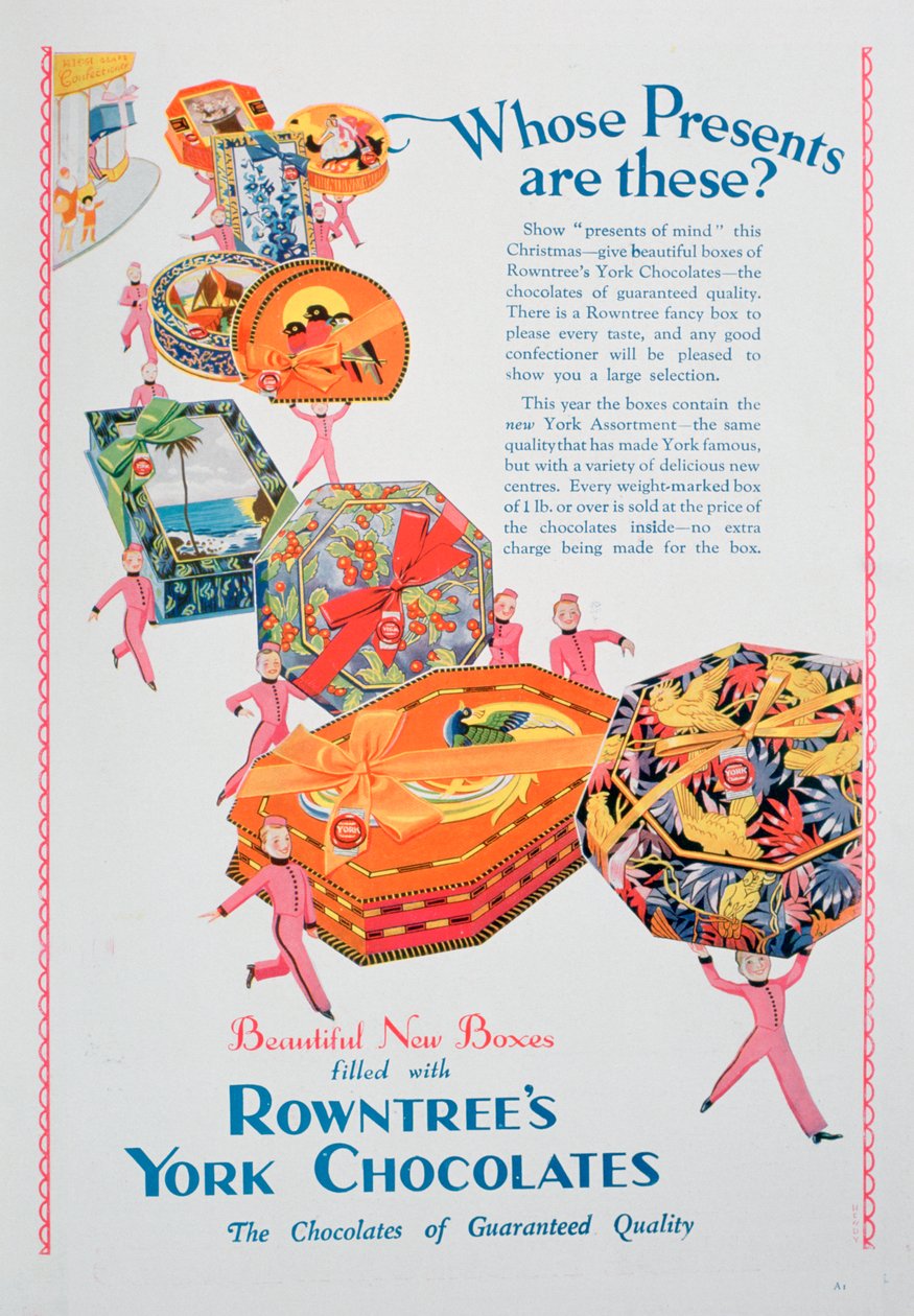 Vánoční reklama na Rowntrees York Chocolates, 1928 od Unbekannt