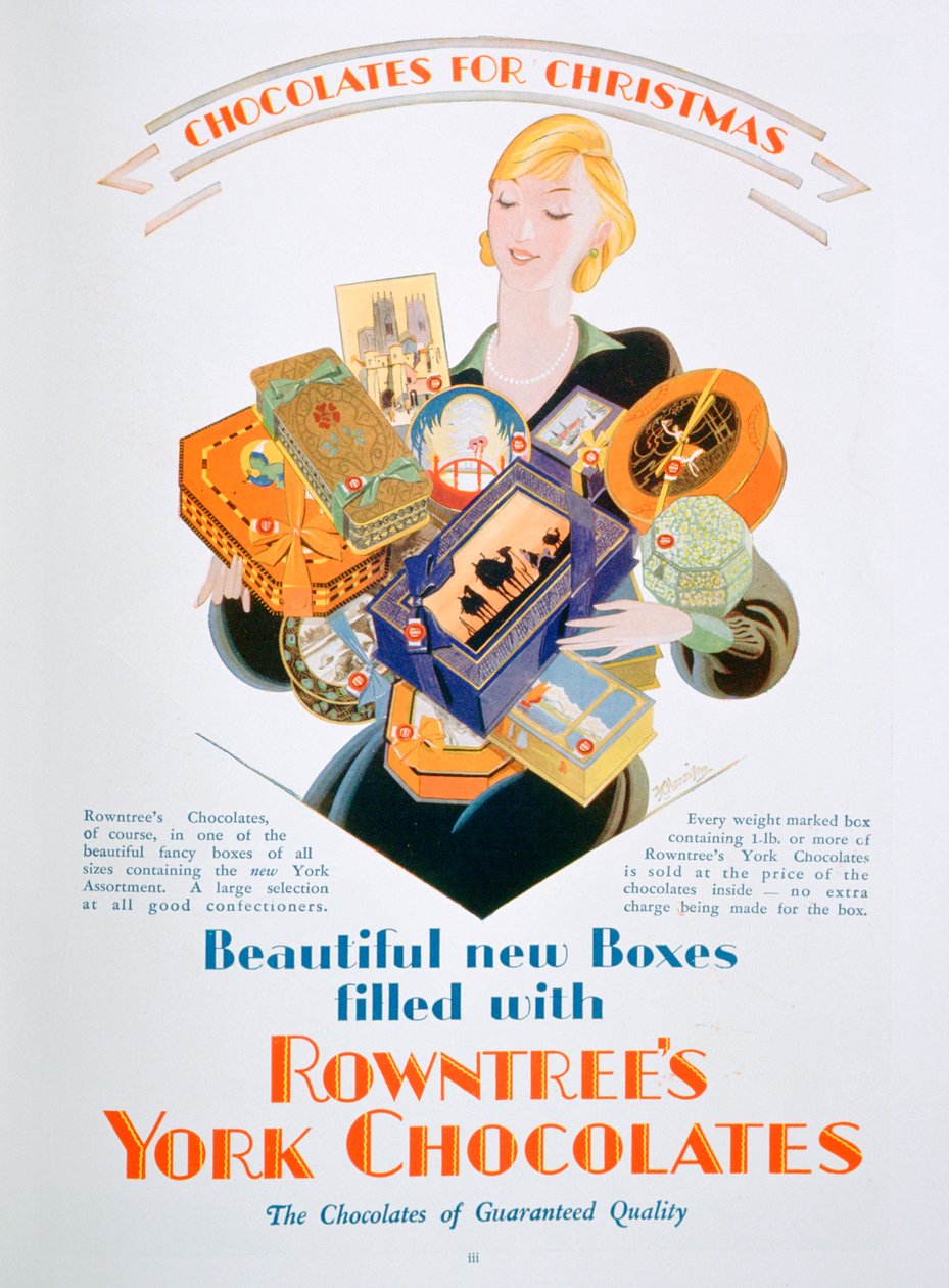 Vánoční reklama na Rowntrees York Chocolates, 1928 od Unbekannt