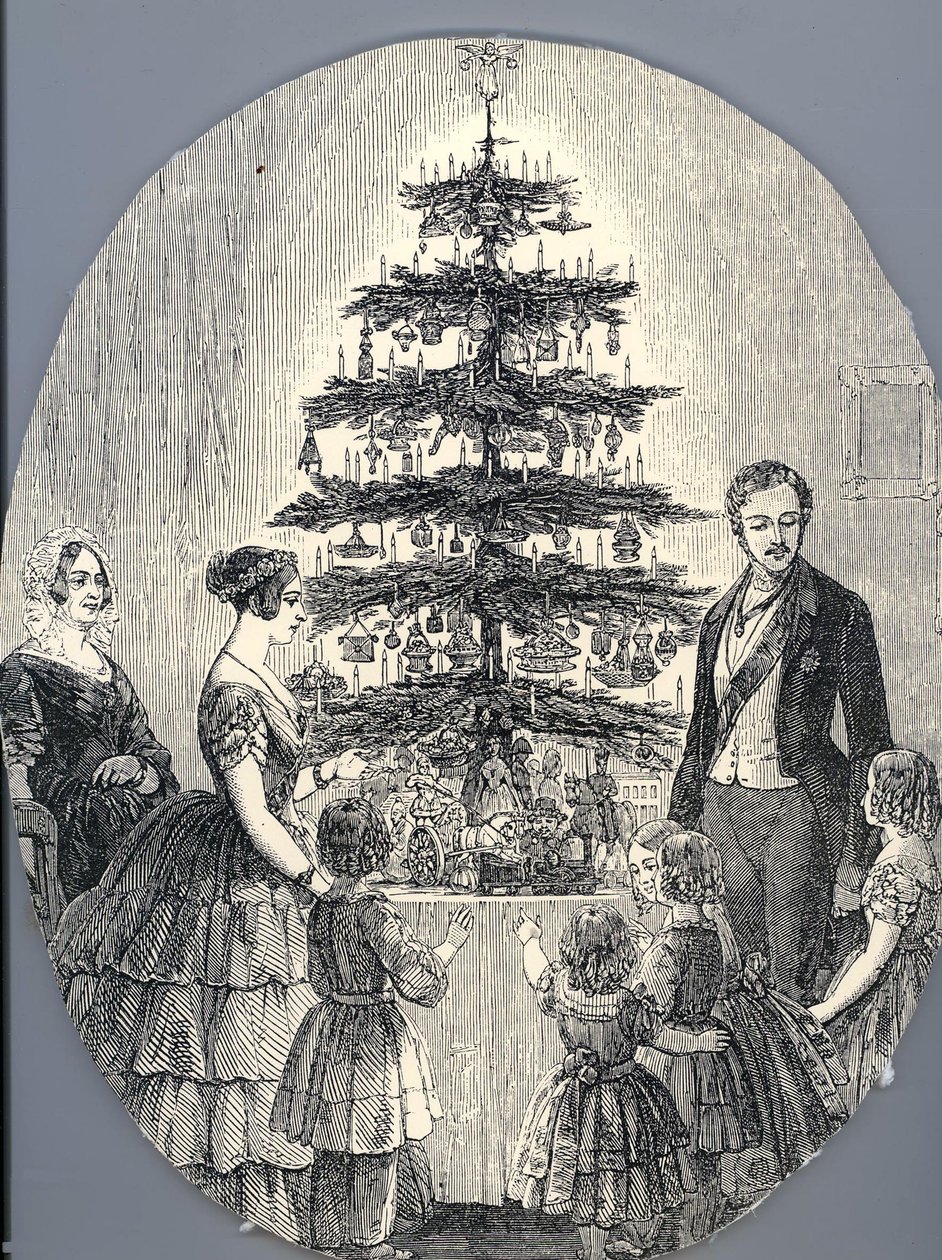Vánoce s královnou Viktorií, princem Albertem, jejich dětmi a matkou královny Viktorie v roce 1848 f od Unbekannt