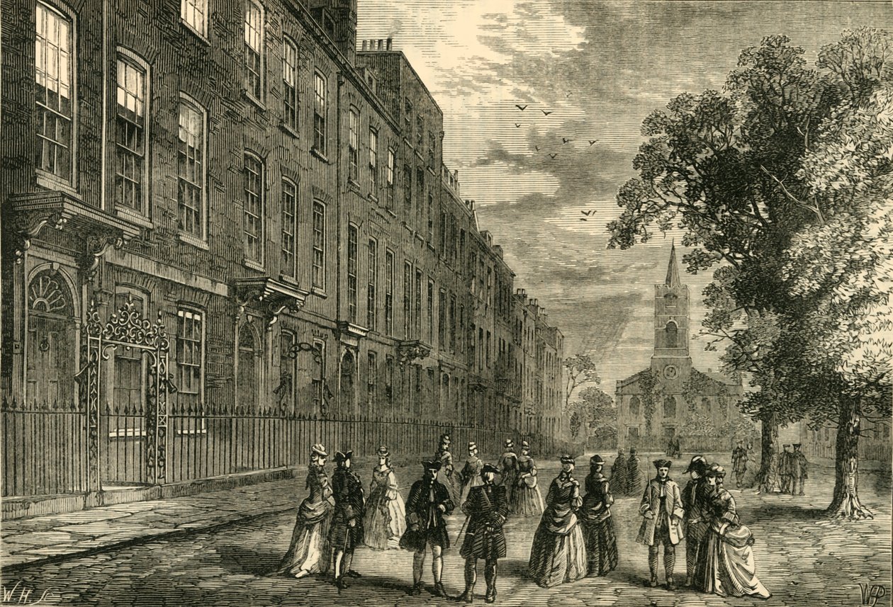 Church Row, Hampstead, v roce 1750, c1876. od Unbekannt