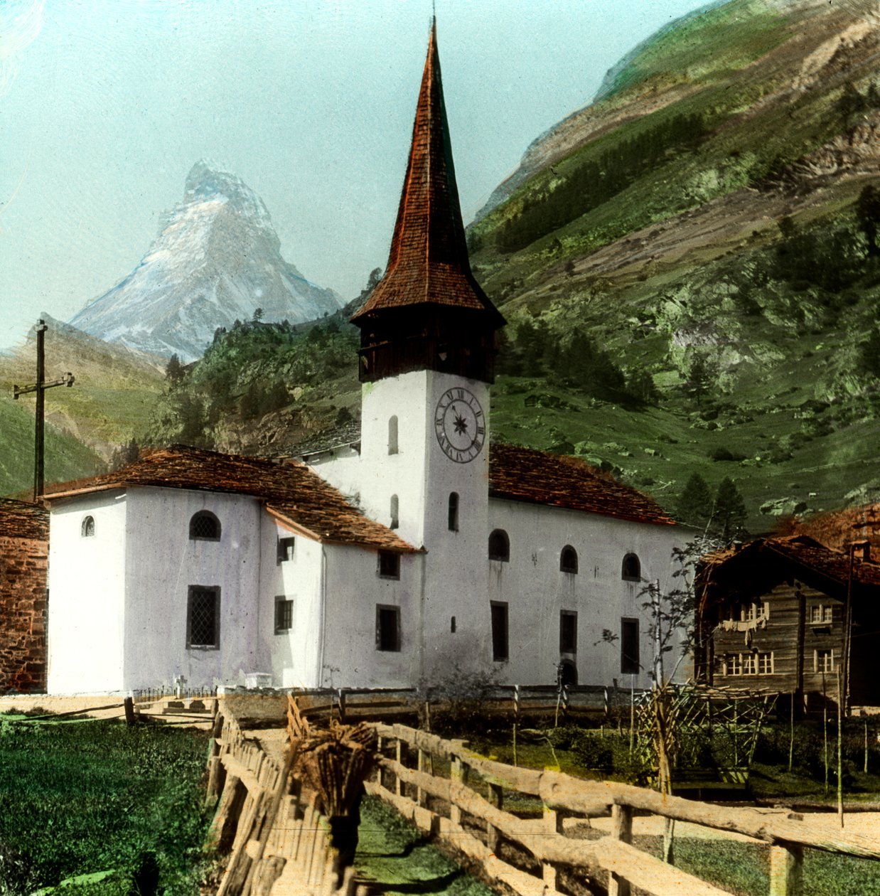 Church a Matterhorn, Zermatt, Švýcarsko od Unbekannt