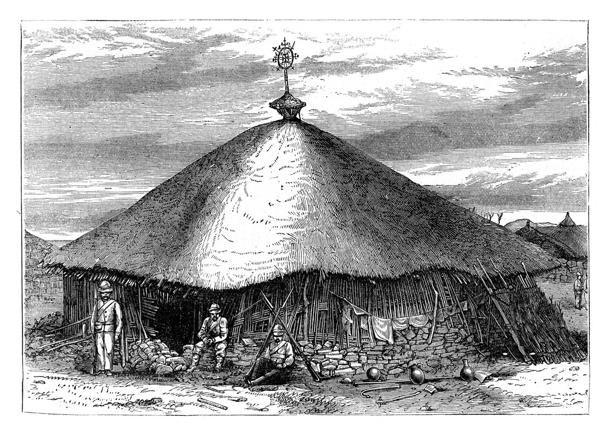 Kostel v Magdale, s Theodorovým hrobem, Etiopie, c1868, konec 19. století od Unbekannt
