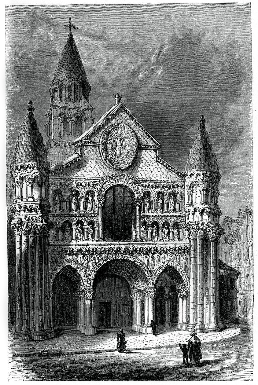 Kostel Notre Dame de la Grande, Poitiers, Francie, 12. století, 1870 od Unbekannt