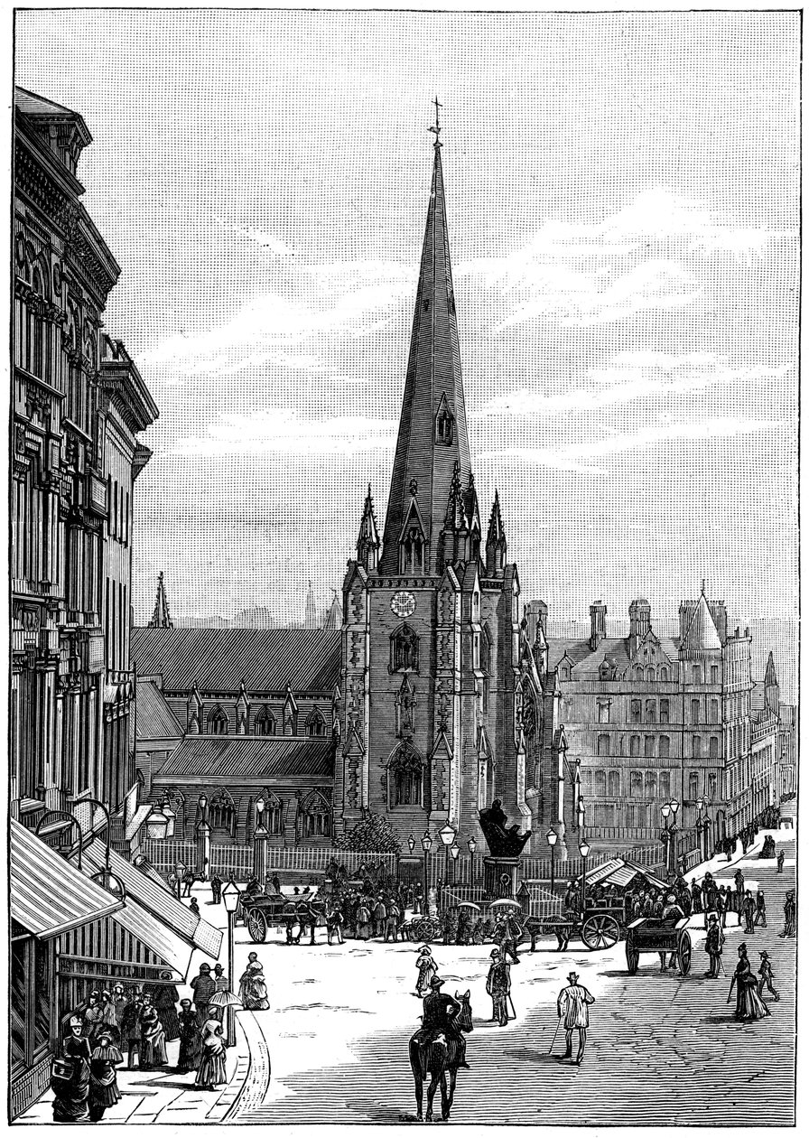 Kostel svatého Martina v Bull Ring, Birmingham, West Midlands, 1887 od Unbekannt