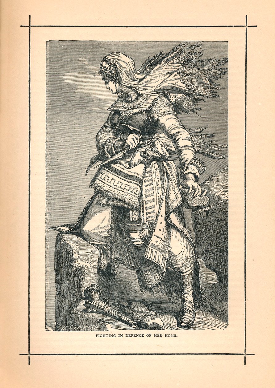 Čerkesské ženy bojující za Schamyl proti ruské invazi, 1839 od Unbekannt