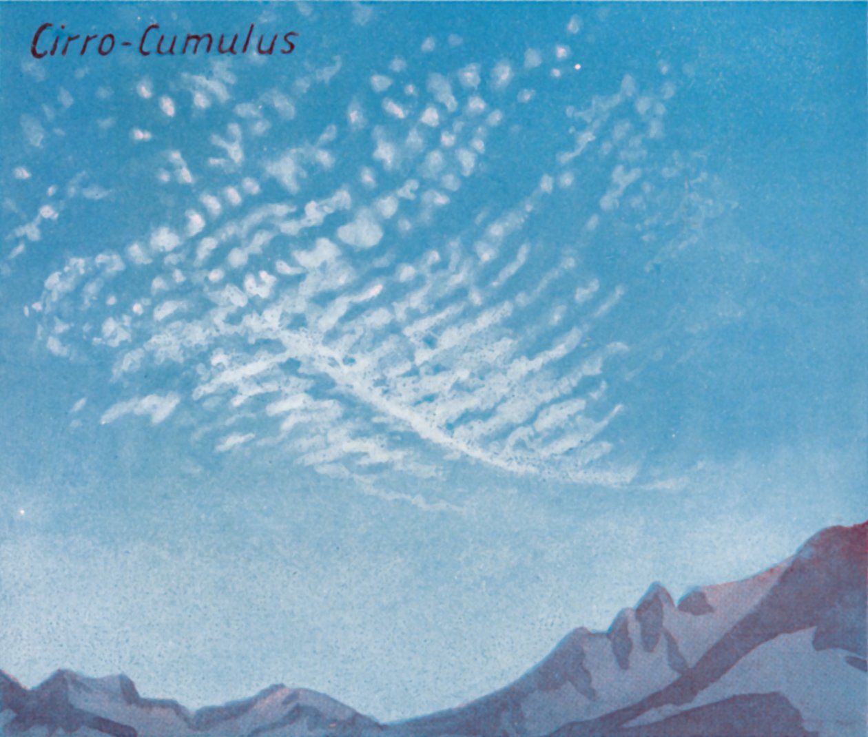 Cirro-Cumulus - Tucet hlavních mrakových forem na obloze, 1935 od Unbekannt