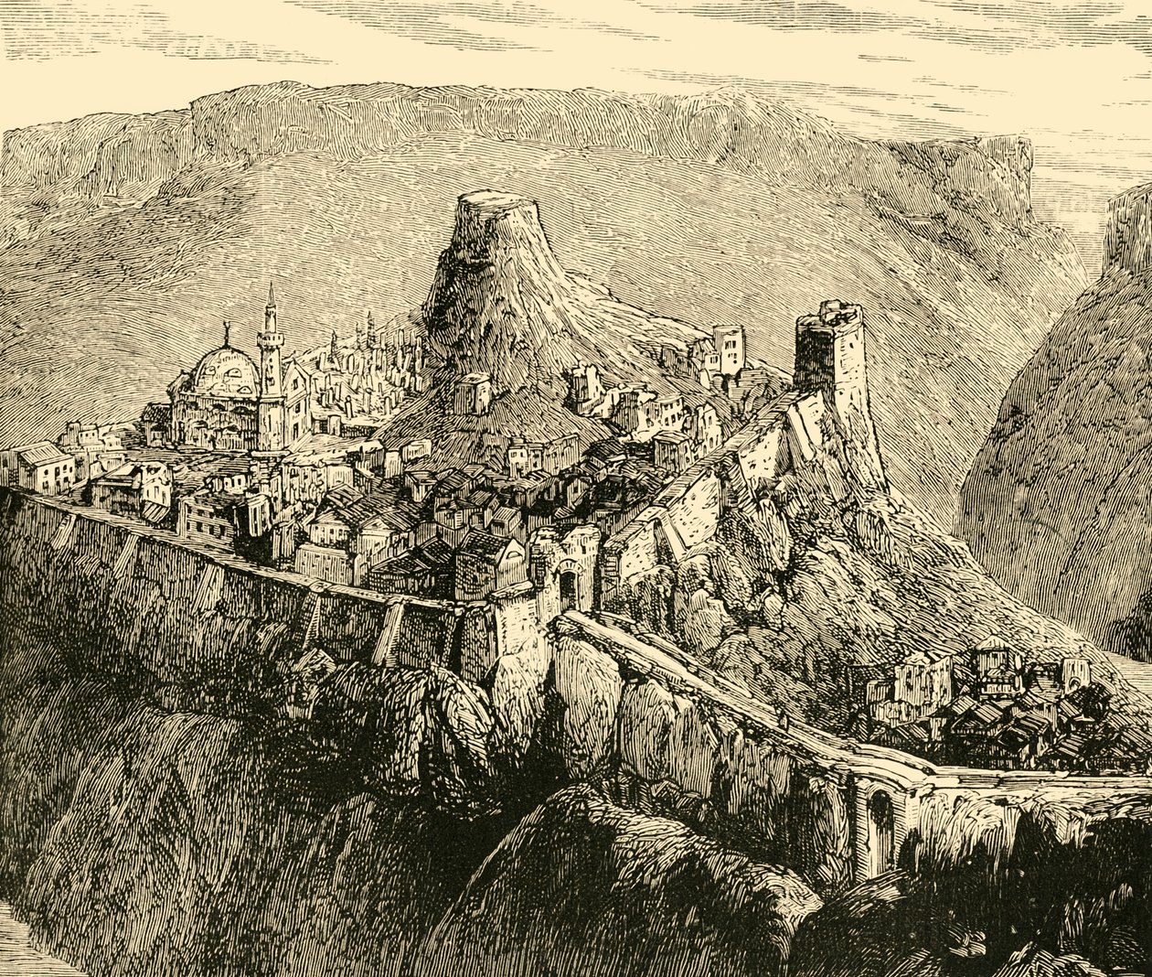 Citadela a palác starých králů Bulharska v Tirnově, 1890. od Unbekannt