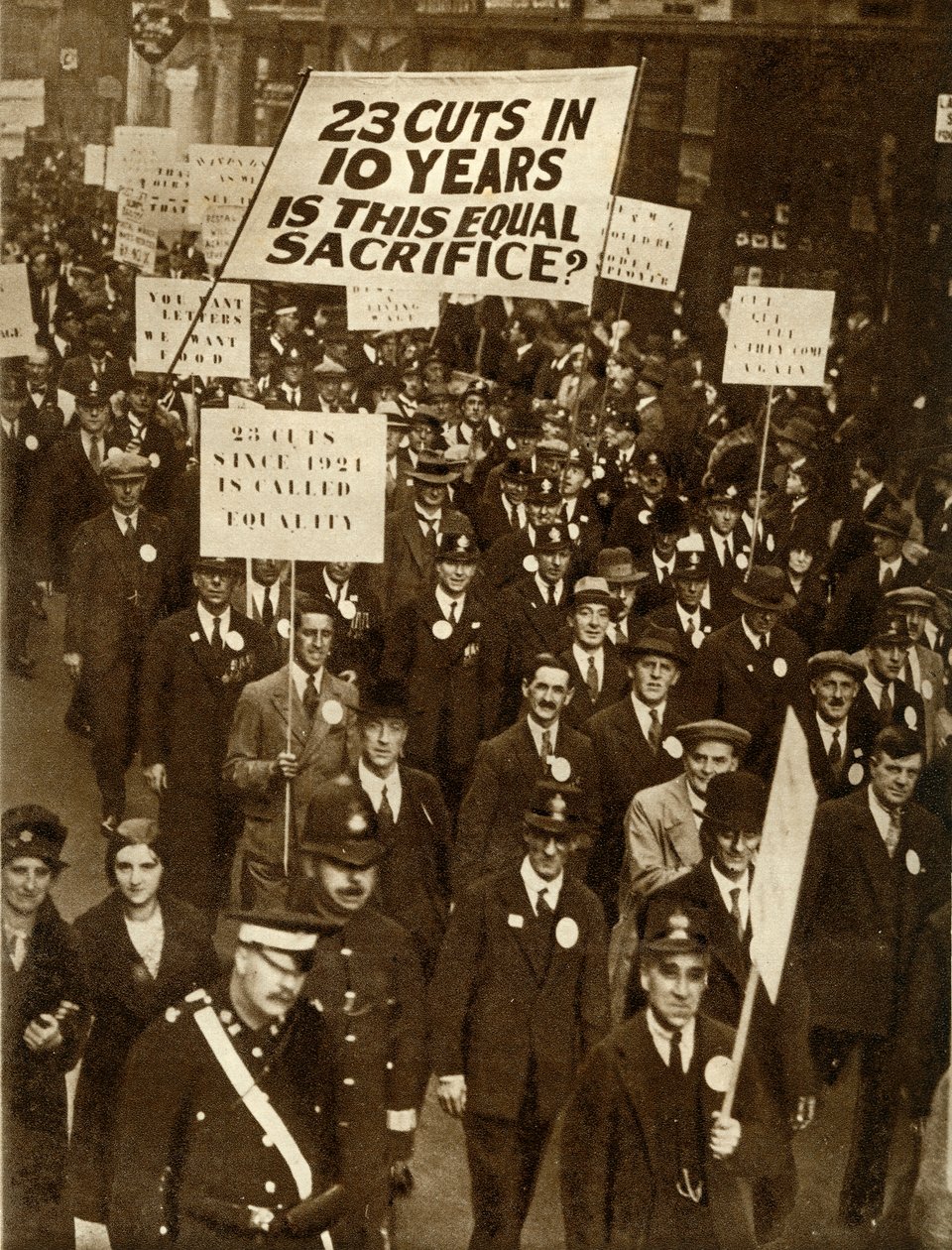 Státní úředníci protestující proti snižování platů, Londýn, říjen 1931, 1935. od Unbekannt
