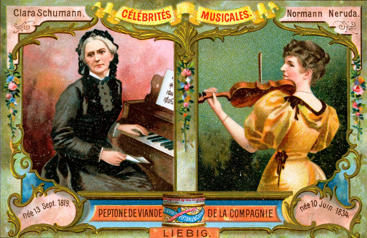 Clara Schumann a Wilma Norman-Neruda, c1900 od Unbekannt