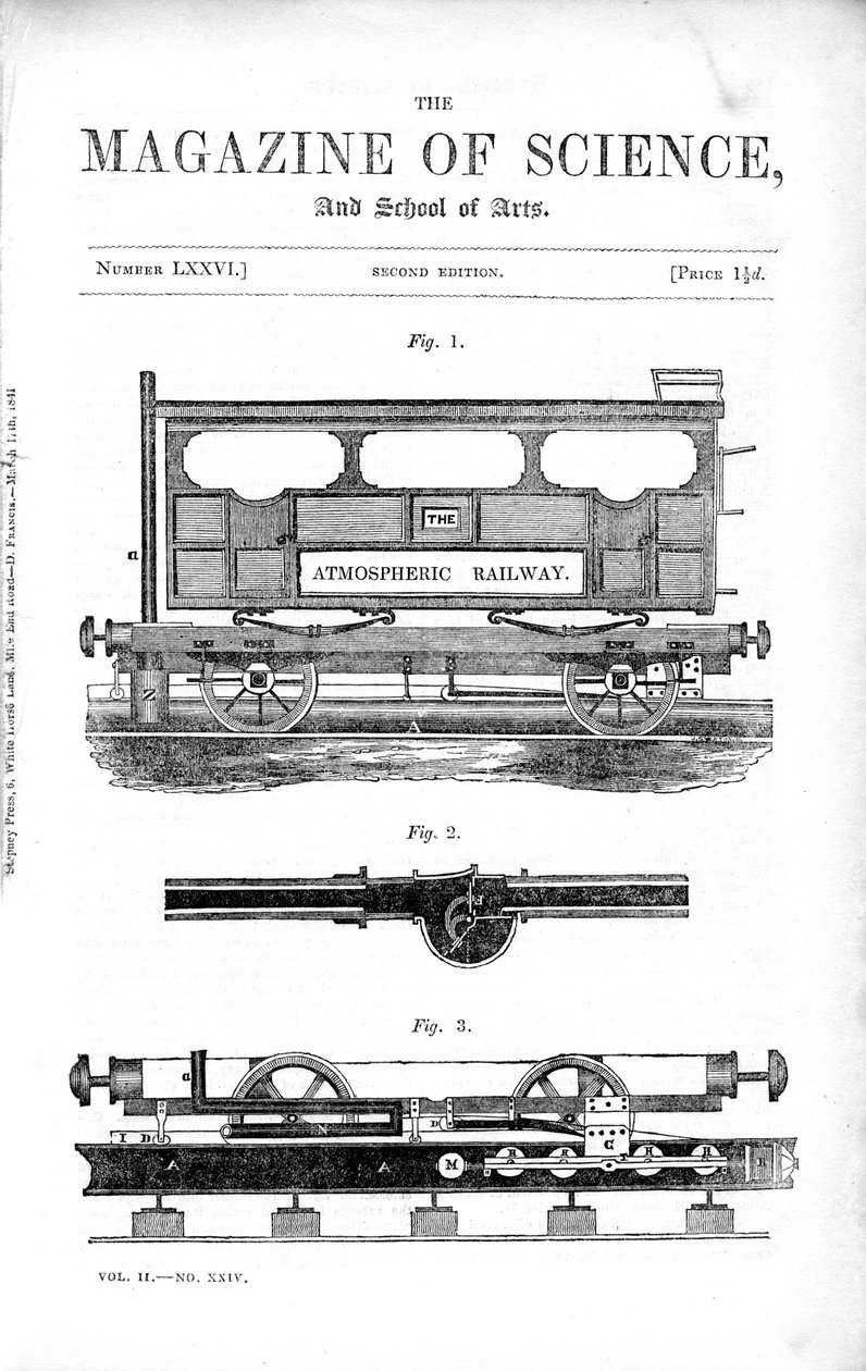Atmosférická železnice Clegg a Samudas, 1845 od Unbekannt