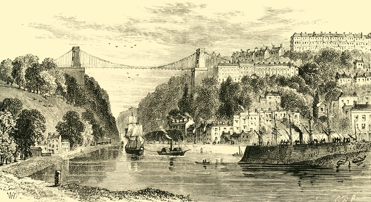 Clifton Suspension-Bridge, 1898. od Unbekannt