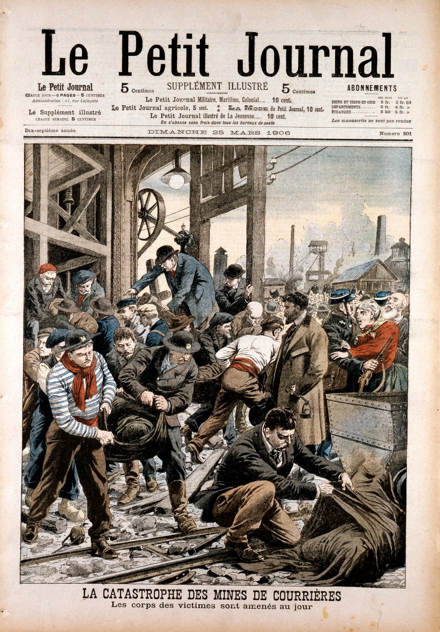 Neštěstí při těžbě uhlí, Courrieres Mines, Pas-de-Calais, Francie, 1906 od Unbekannt