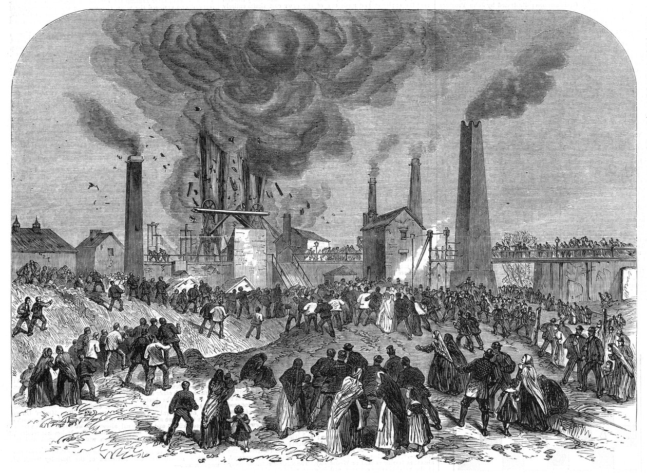 Katastrofa při těžbě uhlí, Oaks Colliery, Barnsley, Yorkshire, prosinec 1866 od Unbekannt
