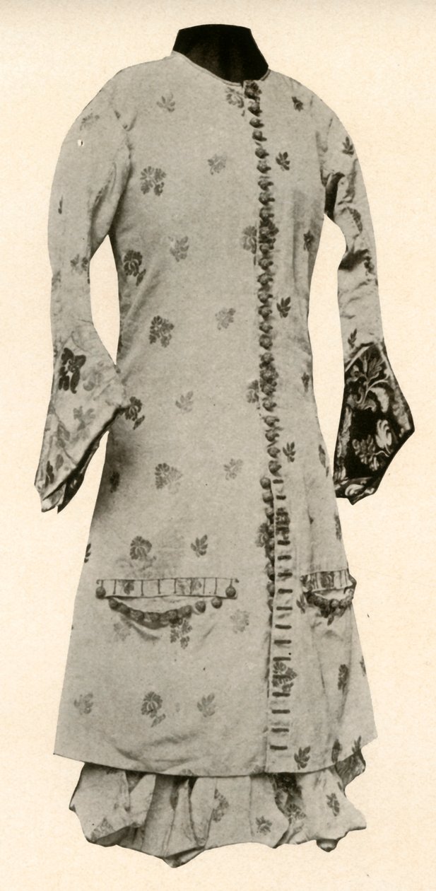 Kabát a celé kalhoty z hnědého brokátu s květy a listy, c1670, 1937. od Unbekannt
