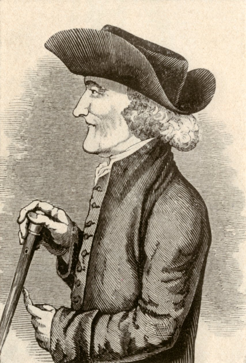 Natažený klobouk nošený kvakerským gentlemanem z Pensylvánie, 1774, 1937. od Unbekannt