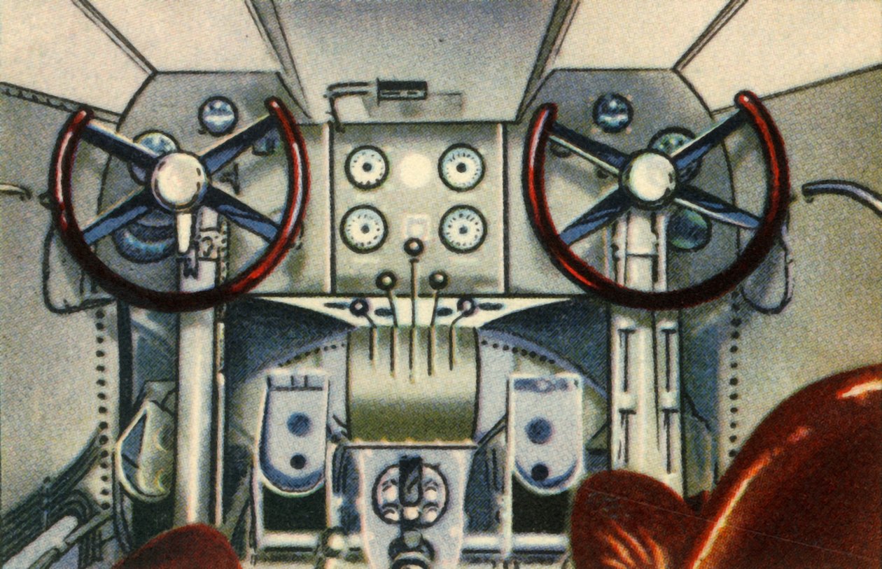Kokpit na palubě létajícího člunu Dornier, 20. léta, 1932. od Unbekannt