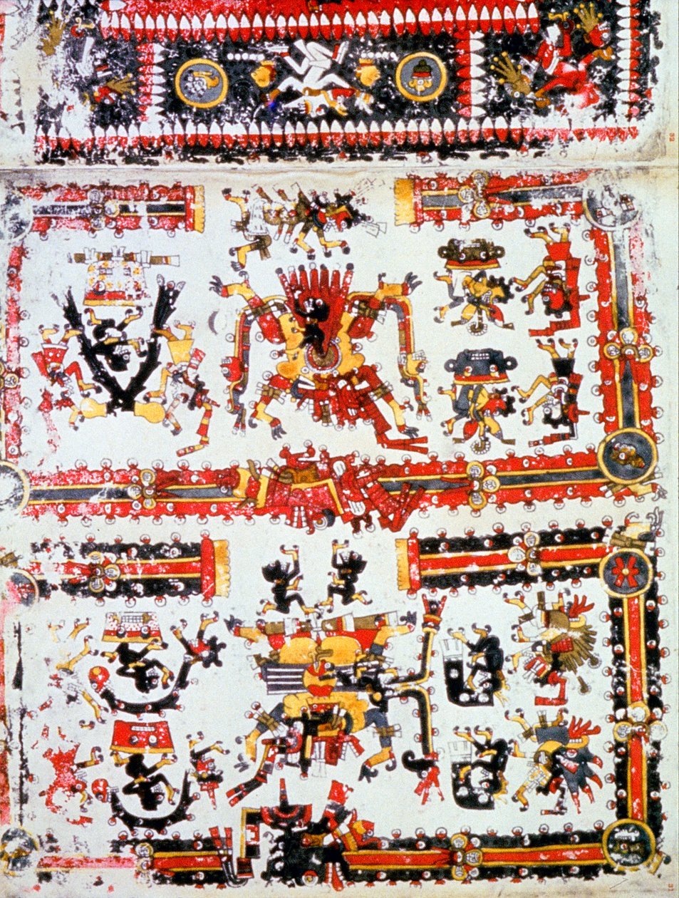 Codex Borgianus zobrazující konfrontující božstva, Mixtec, Předkolumbovské Mexiko, 12.–16. od Unbekannt