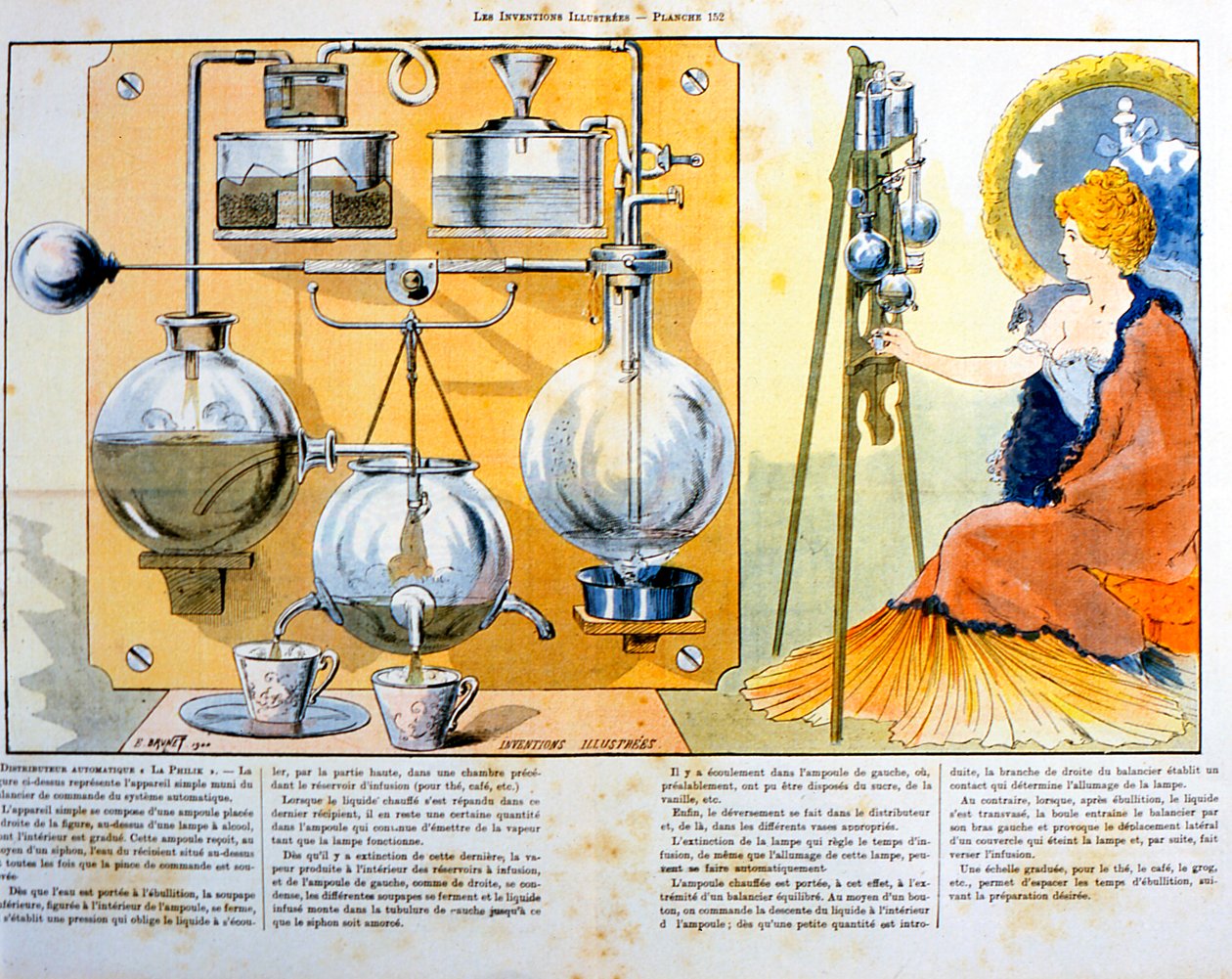 Stroj na přípravu kávy nebo čaje vyhřívaný malou lihovou lampou, 1900 od Unbekannt