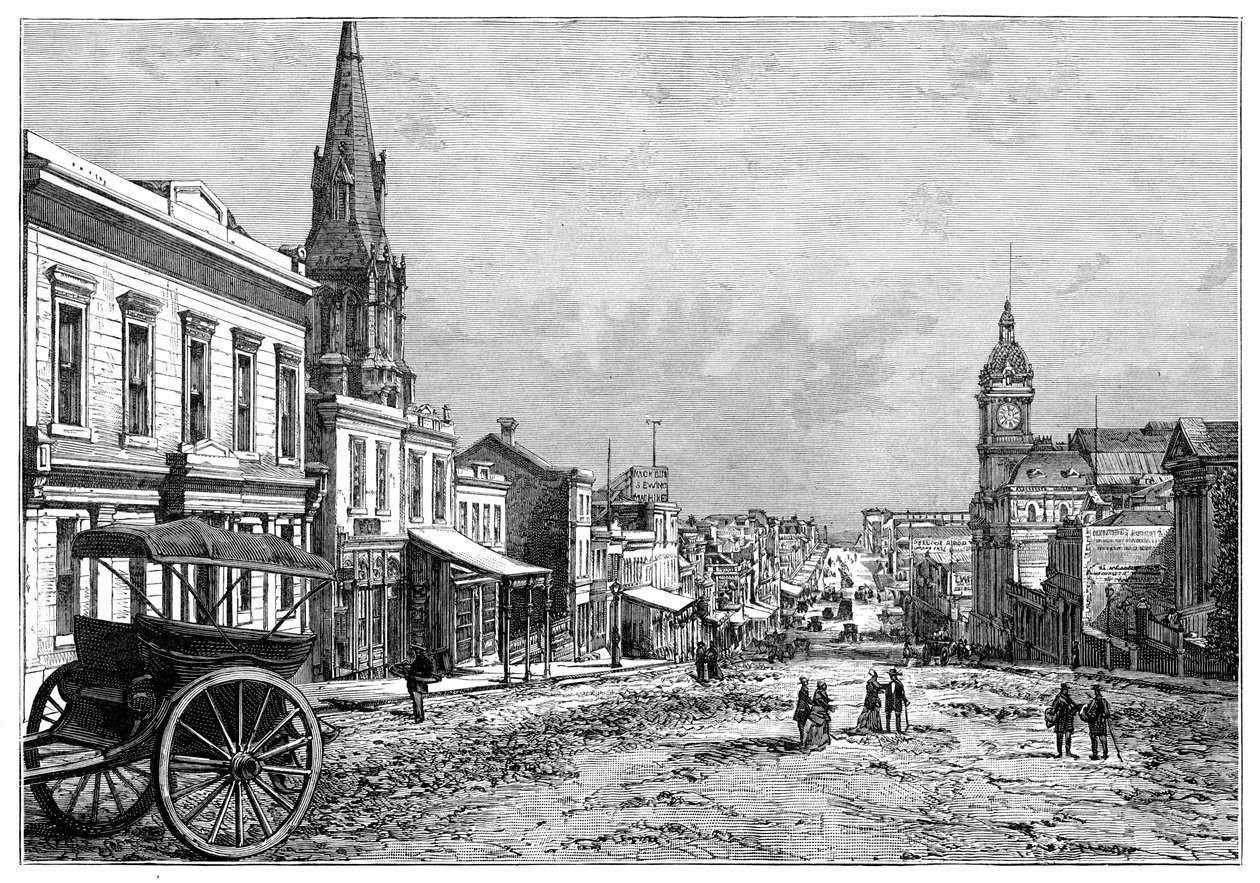 Collins Street, Melbourne, Victoria, Austrálie, 19. století od Unbekannt