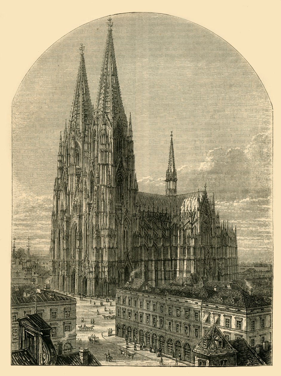 Kolínská katedrála tak, jak byla dokončena, 1881. od Unbekannt