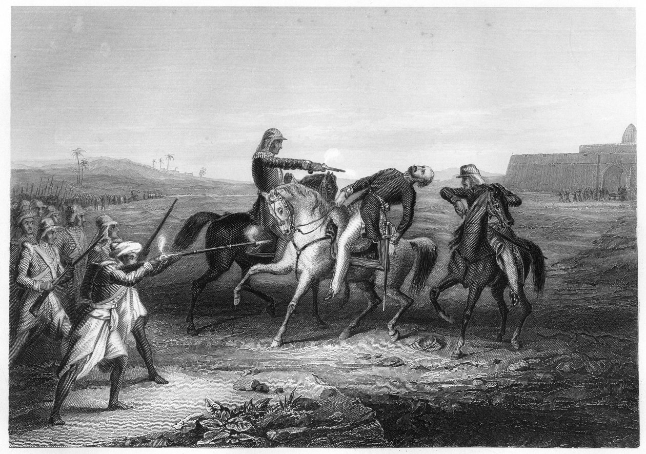 Plukovník Platt zabit vzbouřenci v Mhow, c1860 od Unbekannt