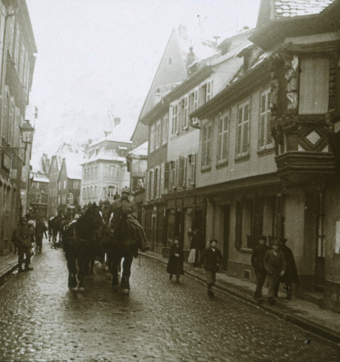 Sloup německých vojáků, Ribeauvillé, Francie, c1914-c1918 od Unbekannt