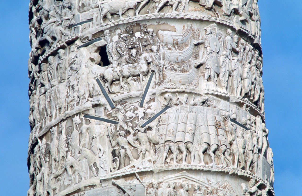 Sloup Marca Aurelia, detail, Piazza Colonna, Řím od Unbekannt