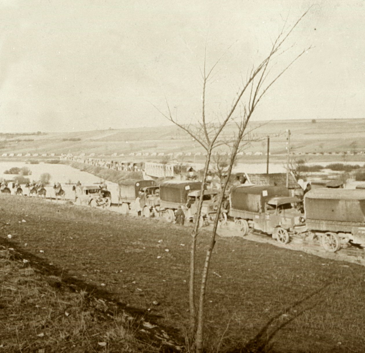 Sloup nákladních aut na Voice Sacrée, Verdun, severní Francie, c1914-c1918. od Unbekannt