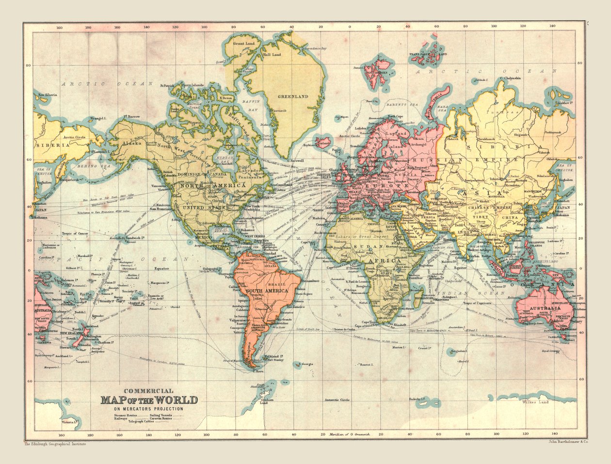 Komerční mapa světa, 1902. od Unbekannt