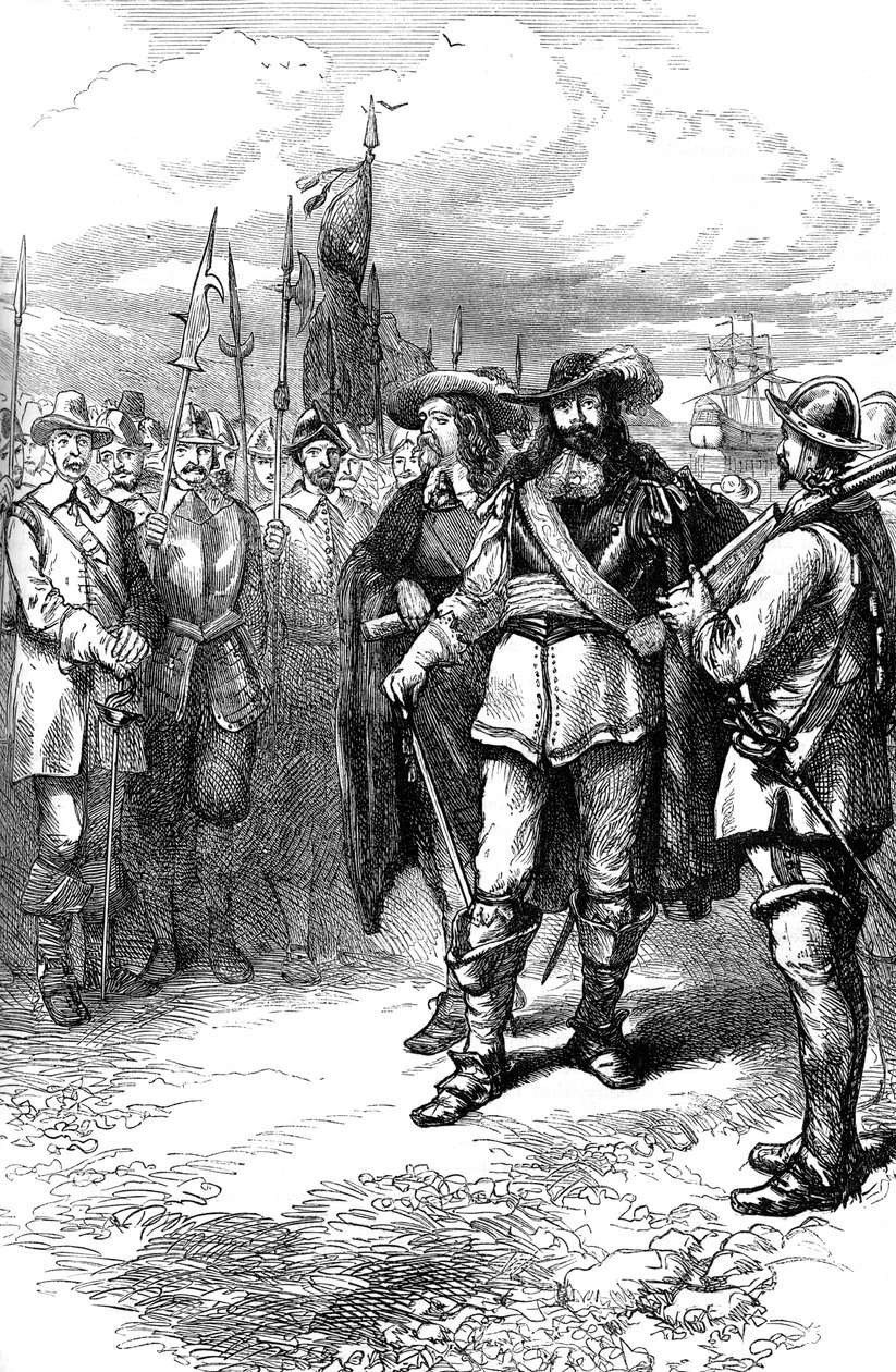 Komisaři přistávající v Bostonu, 17. století kolem roku 1880 od Unbekannt