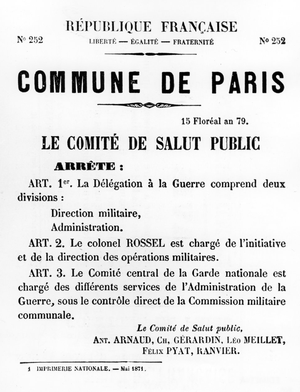 Commune de Paris, z francouzských politických plakátů Pařížské komuny, květen 1871 od Unbekannt
