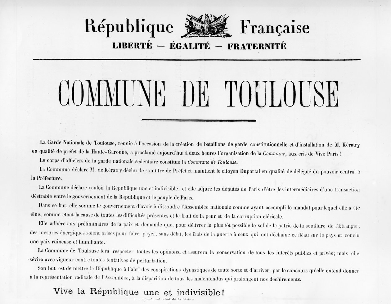 Commune de Toulouse, z francouzských politických plakátů Pařížské komuny od Unbekannt