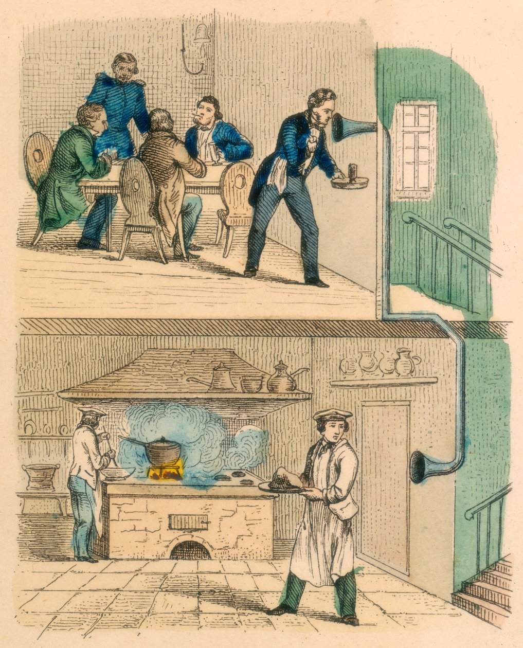 Komunikace pomocí mluvící trubice, c1850 od Unbekannt