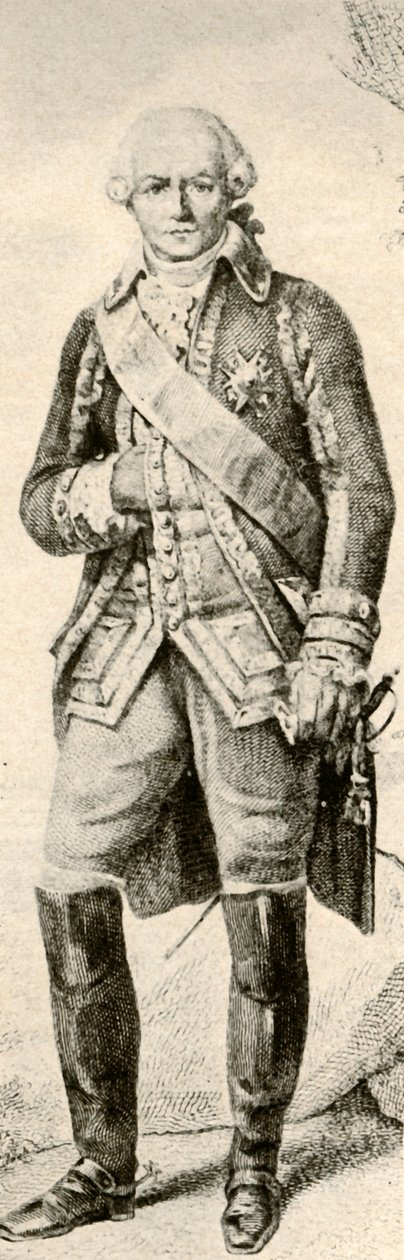 Comte de Rochambeau, ukazující šaty francouzského důstojníka, 1791, 1937. od Unbekannt