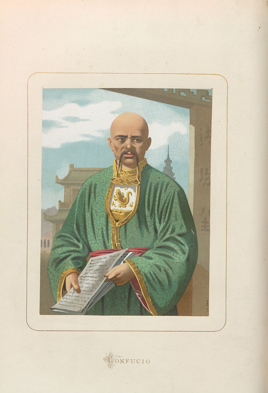 Konfucius. Od: Slavní muži a ženy všech dob od Juana Landy, 1875-1877. od Unbekannt