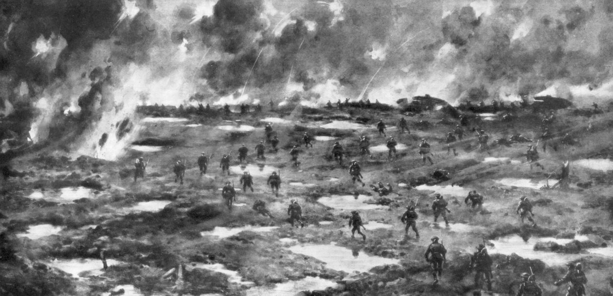 Dobytí Wytschaete-Messines Ridge, Belgie, první světová válka, 7. června 1917 od Unbekannt