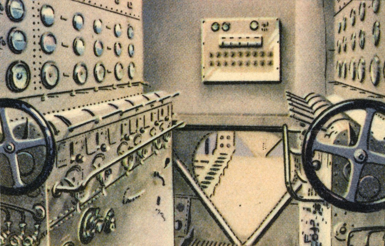 Řídicí místnost na palubě létajícího člunu Dornier Do X, 20. léta, 1932. od Unbekannt