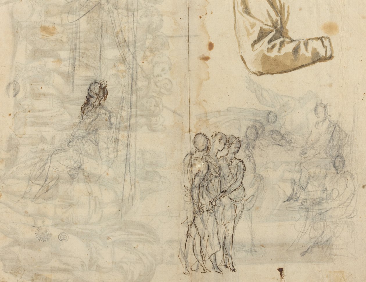 Kopie podle historické malby z okruhu Paola Veronese [recto], 16. století. od Unbekannt