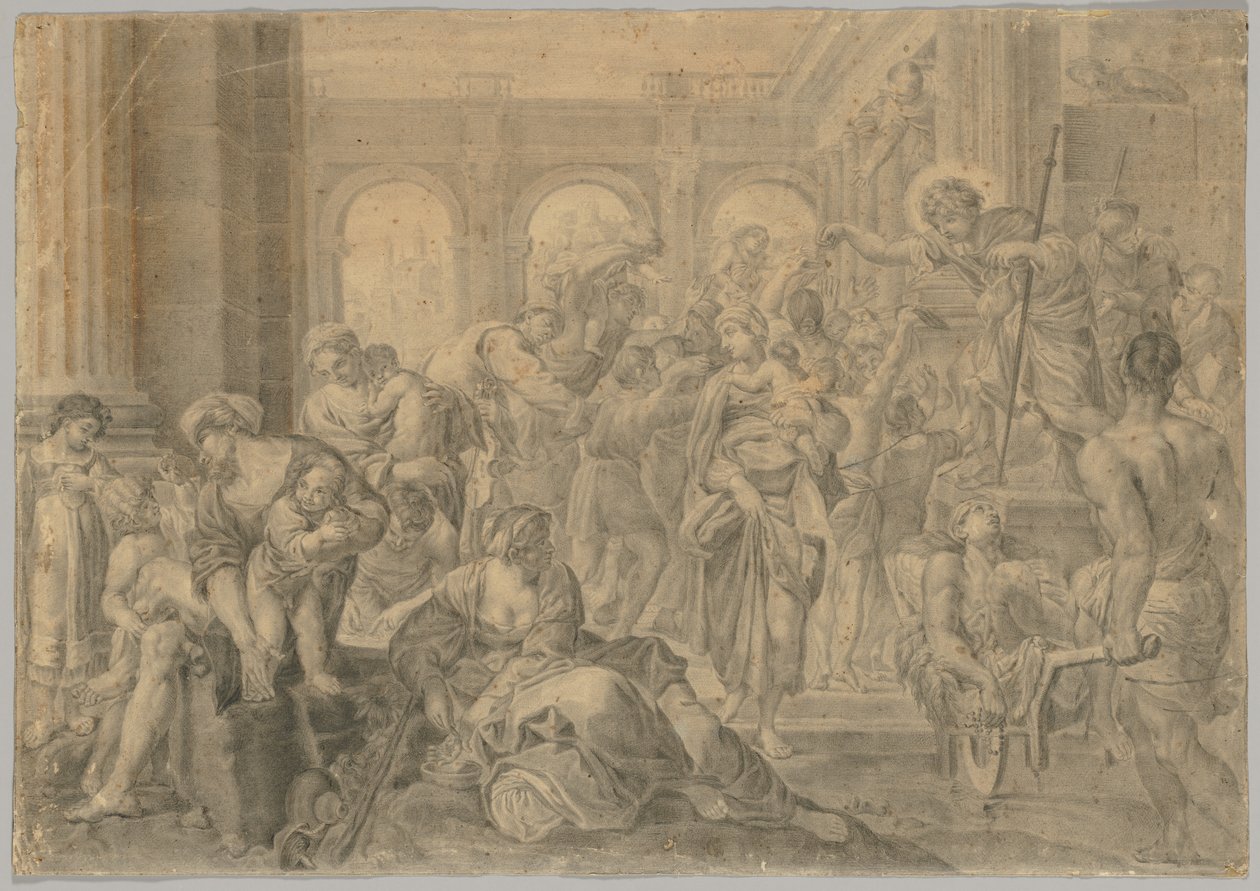 Kopie Annibale Carraccis St. Roch Giving Alms, 1595 nebo později. od Unbekannt