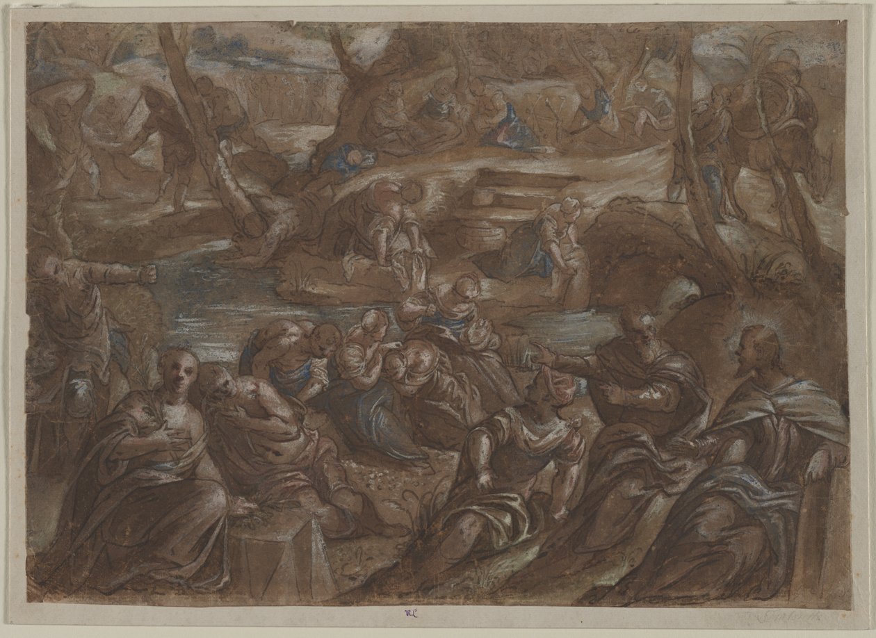 Kopie Tintorettos Children of Israel Gathering Manna, po roce 1594. od Unbekannt
