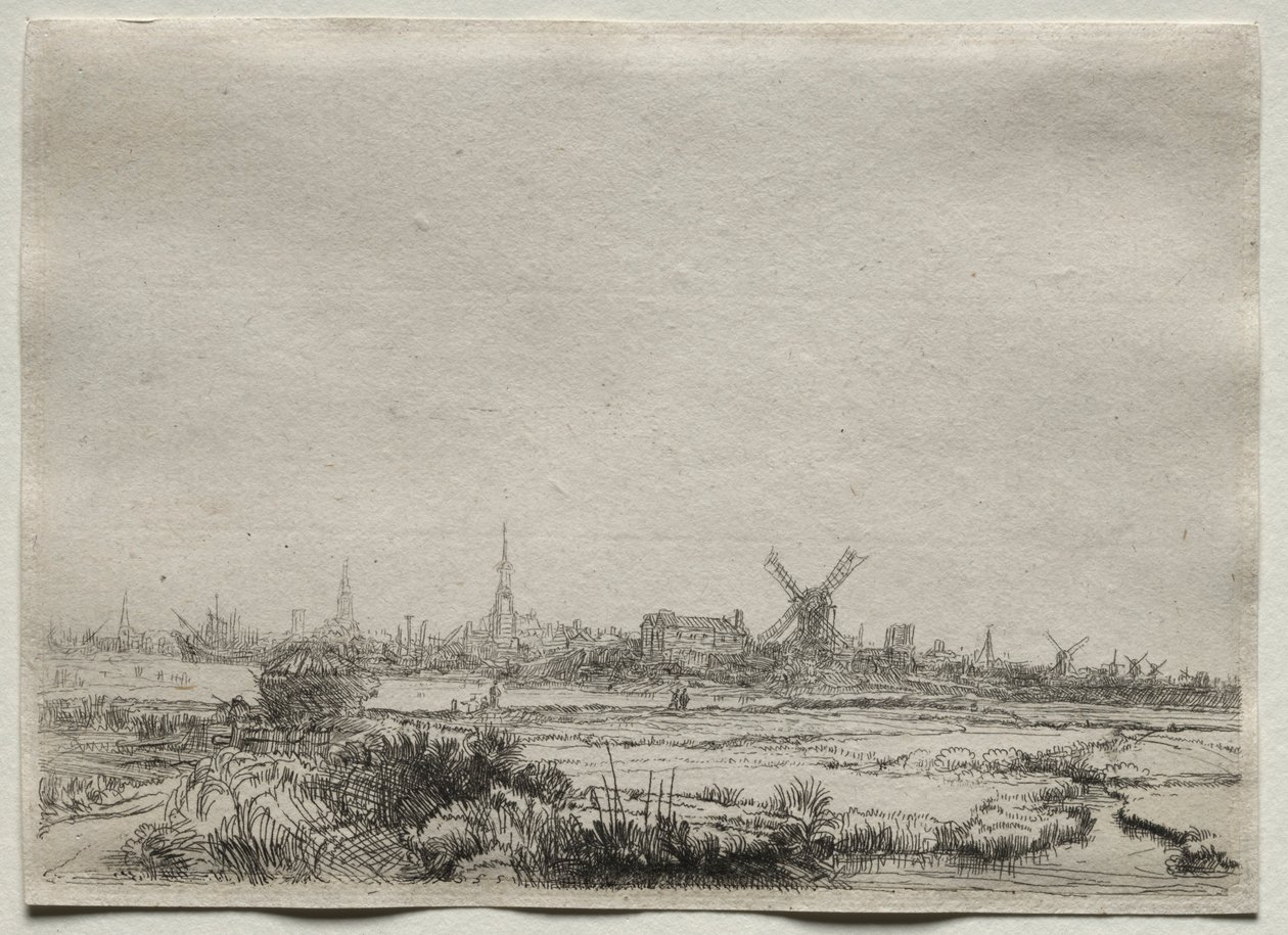 Kopie pohledu na Amsterdam ze severozápadu, 1700s. od Unbekannt