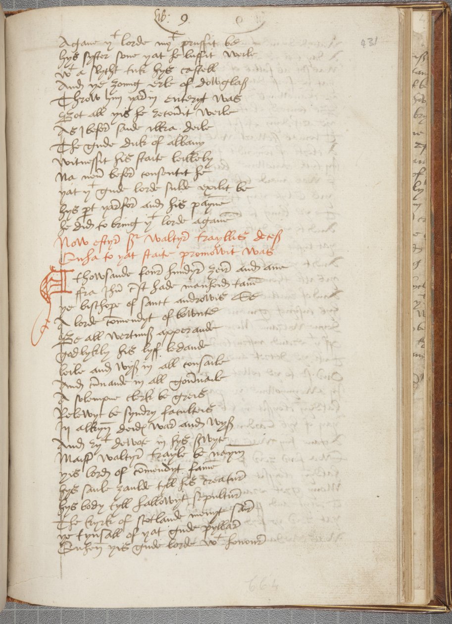 Kopie kroniky Andrew of Wyntoun, Fol 431 recto, c.1550 (inkoust na papíře) od Unbekannt