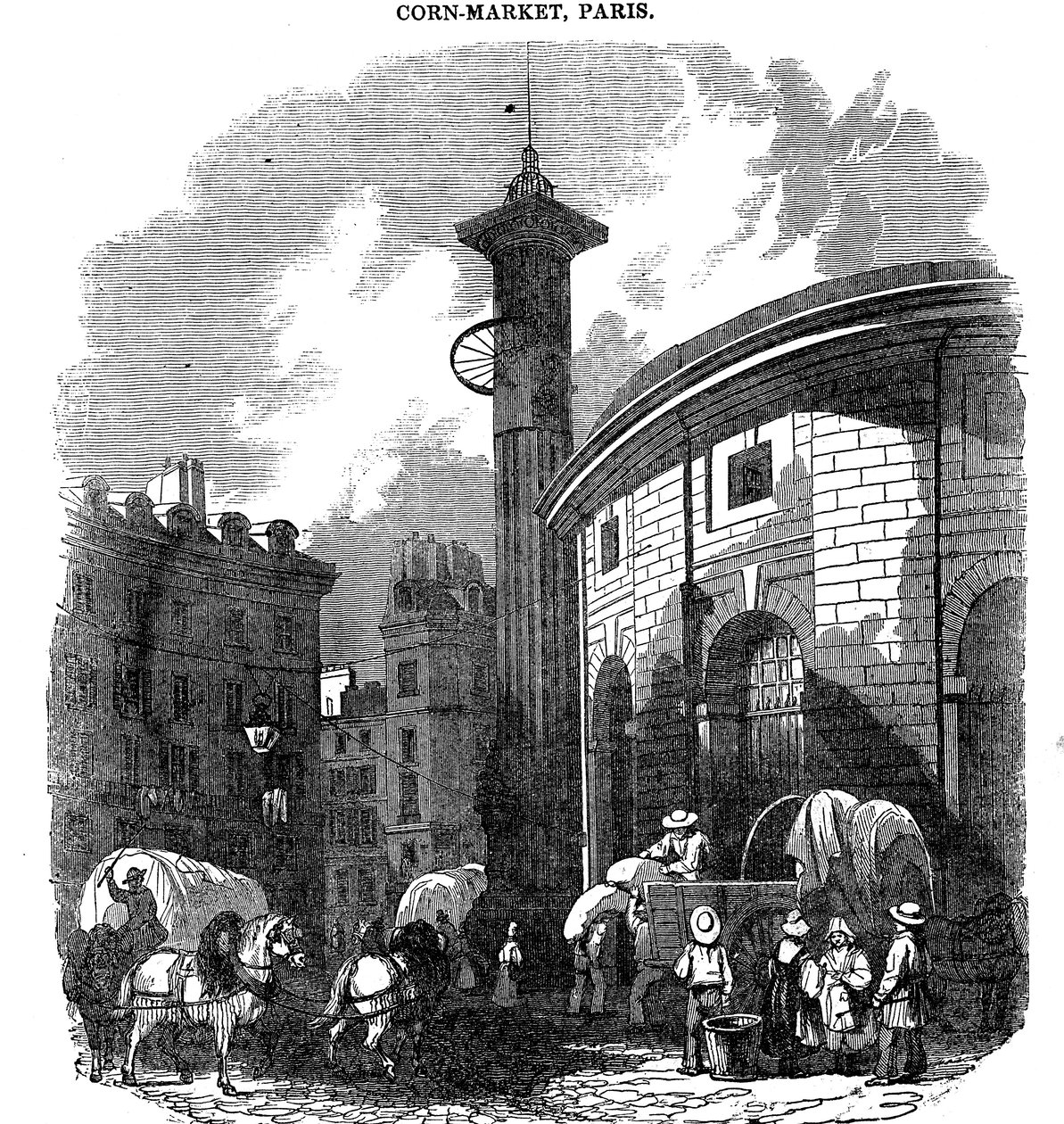 Kukuřičný trh, Paříž, 1836 od Unbekannt