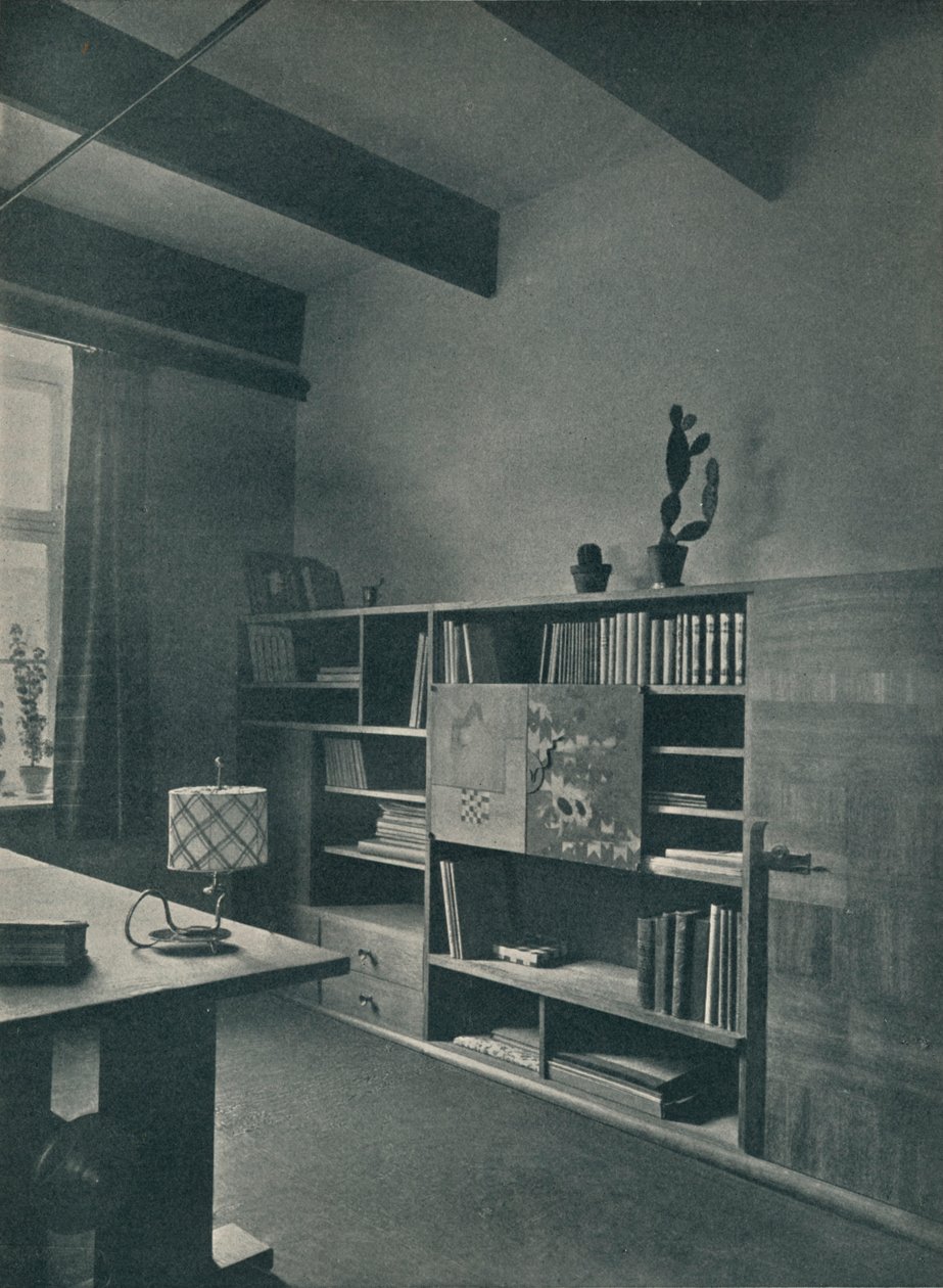 Roh knihovny navrhl Hans Hartl, c1927 od Unbekannt