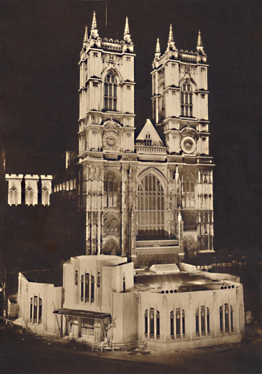 Coronation Floodlighting - Westminster Abbey, 1937 od Unbekannt